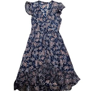 EN/KAY Boho Paisley High-Low Midi Dress Medium